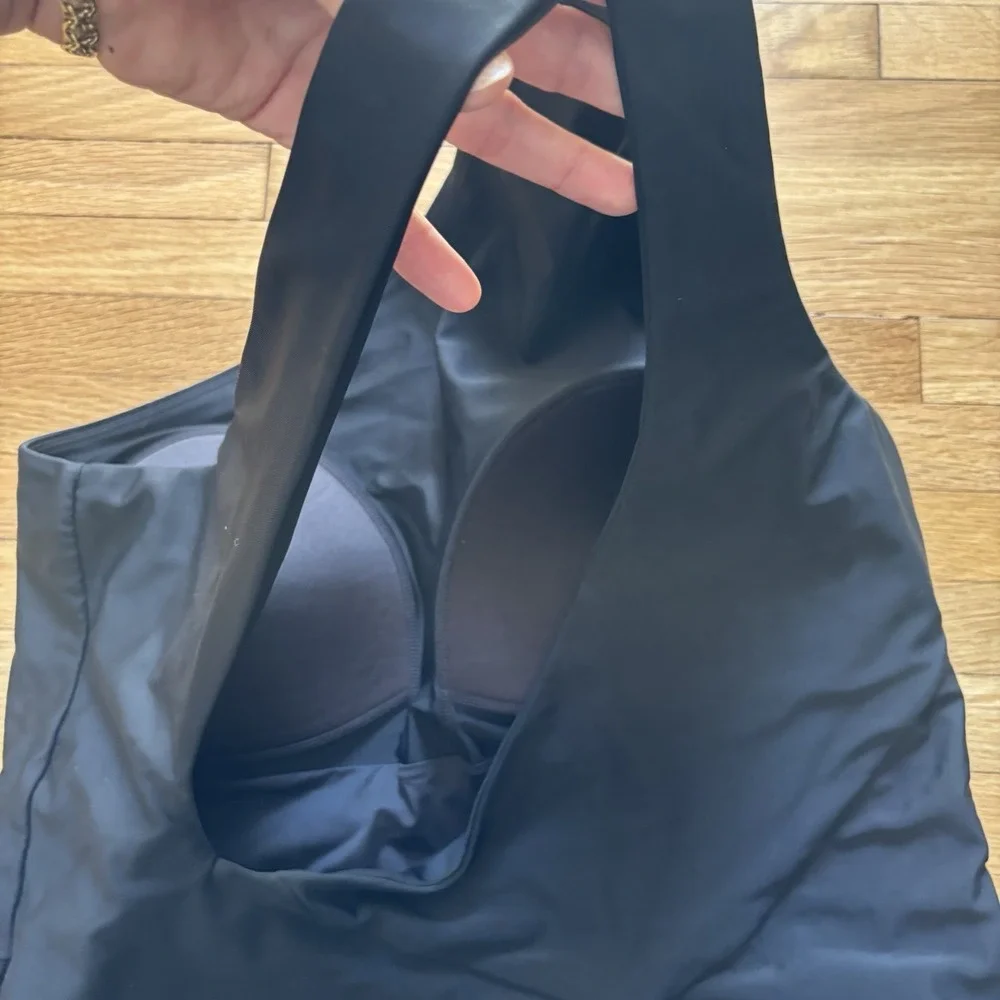 Summersalt Ruched Sidestroke‎ One Piece Swimsuit Womens 16 Black Minimizing Chic